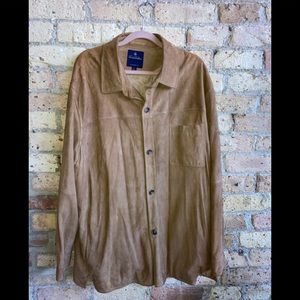 Brooks Brothers Tan suede shirt jacket XL